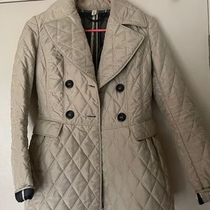 Burberry women’s quilted tan jacket